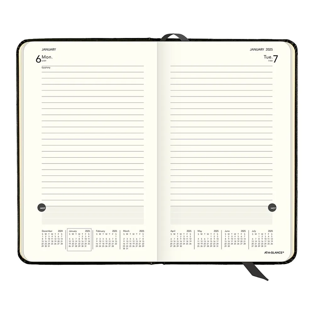 2025 Planners|AT-A-GLANCE 2025 Plan. Write. Remember. 5" x 8.25" Daily Planner, Hardsided Cover, Black (70-6800-05-25)
