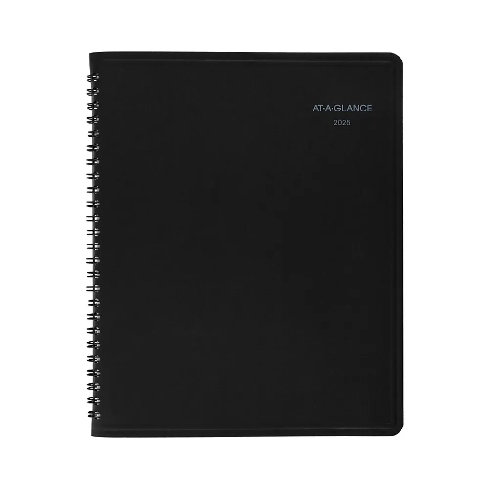 2025 Planners|AT-A-GLANCE 2025 QuickNotes 7" x 8.75" Monthly Planner, Faux Leather Cover, Black (76-08-05-25)