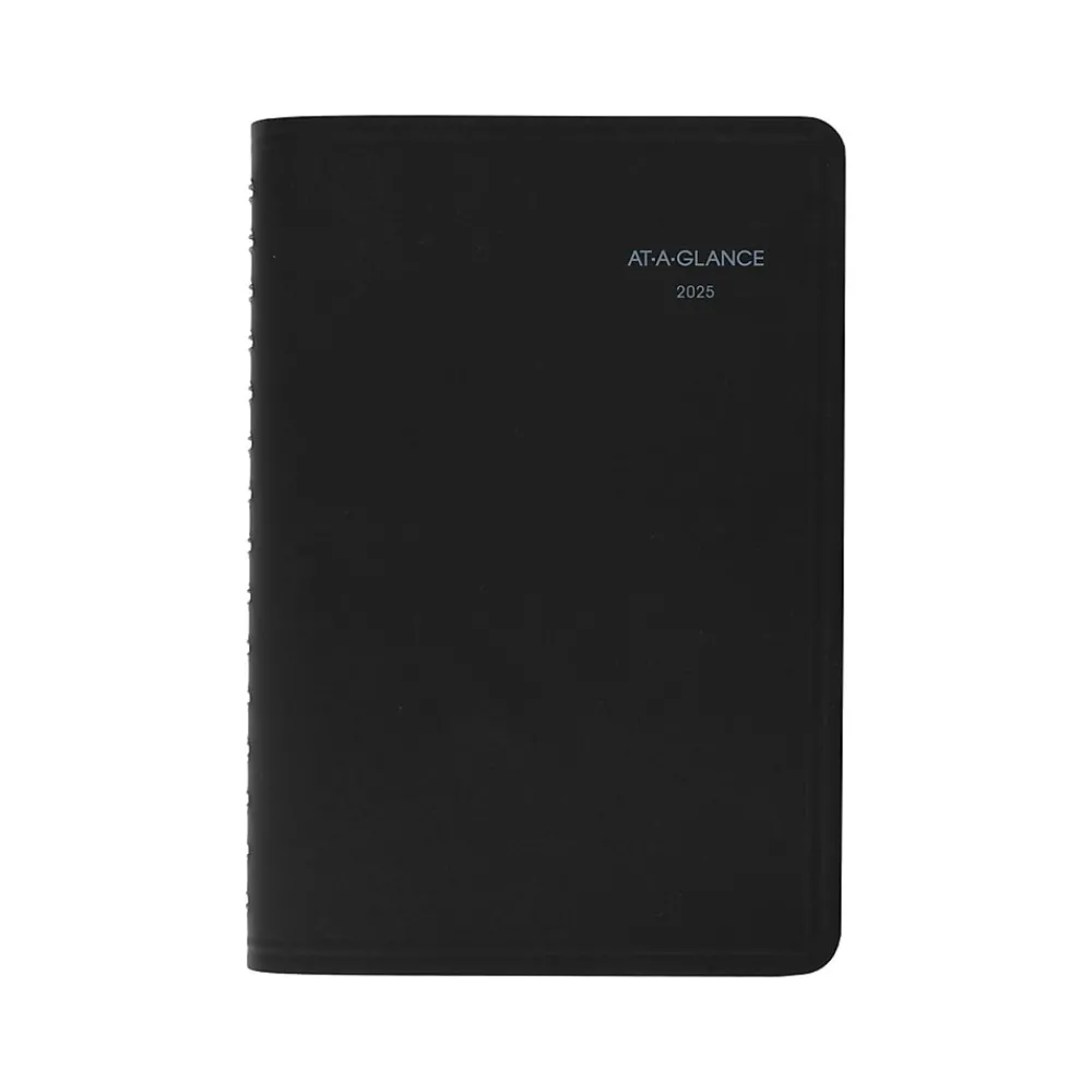 2025 Planners|AT-A-GLANCE 2025 QuickNotes 5" x 8" Daily & Monthly Appointment Book, Faux Leather Cover, Black (76-04-05-25)