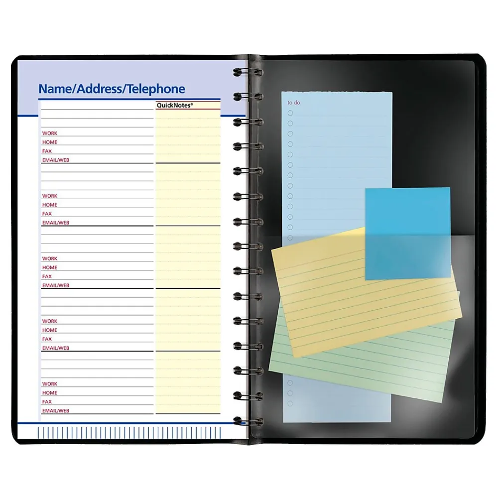 2025 Planners|AT-A-GLANCE 2025 QuickNotes 5" x 8" Daily & Monthly Appointment Book, Faux Leather Cover, Black (76-04-05-25)