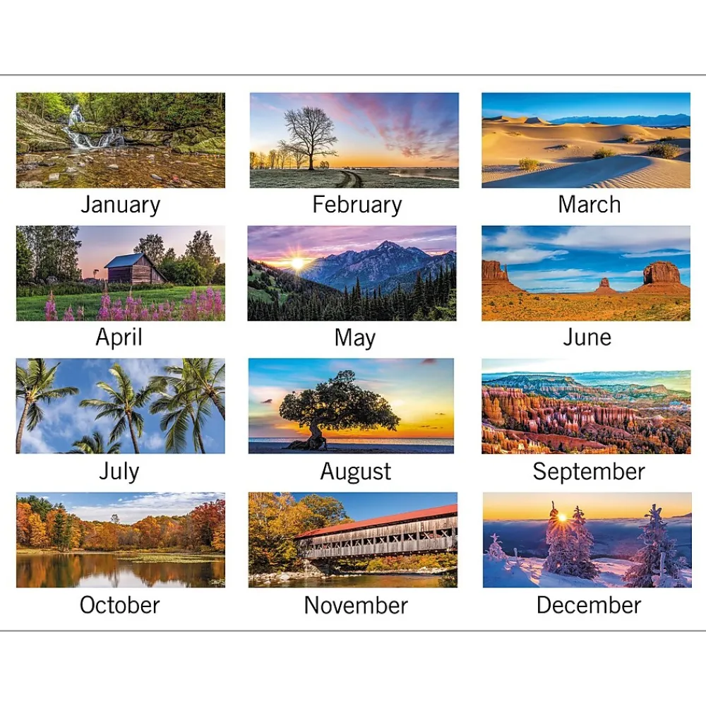 2025 Calendars|AT-A-GLANCE 2025 Scenic 12" x 27" Three-Month Wall Calendar (DMW503-28-25)