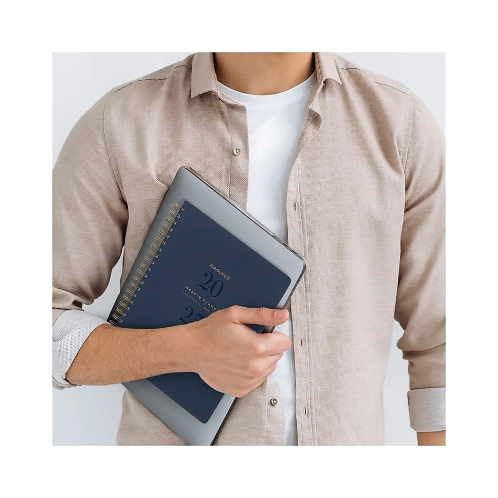 2025 Planners|AT-A-GLANCE 2025 Signature 8.5" x 11" Weekly & Monthly Planner, Paperboard Cover, Navy (YP905-20-25)