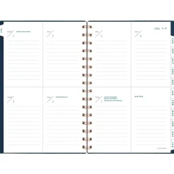 Academic Planners|AT-A-GLANCE 2024-2025 Signature Collection 5.5" x 8.5" Academic Weekly & Monthly Planner, Faux Leather Cover, Navy