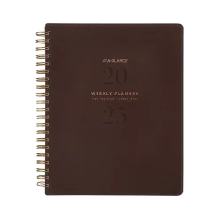 2025 Planners|AT-A-GLANCE 2025 Signature Collection 8.5" x 11" Weekly & Monthly Planner, Faux Leather Cover, Brown (YP905-09-25)