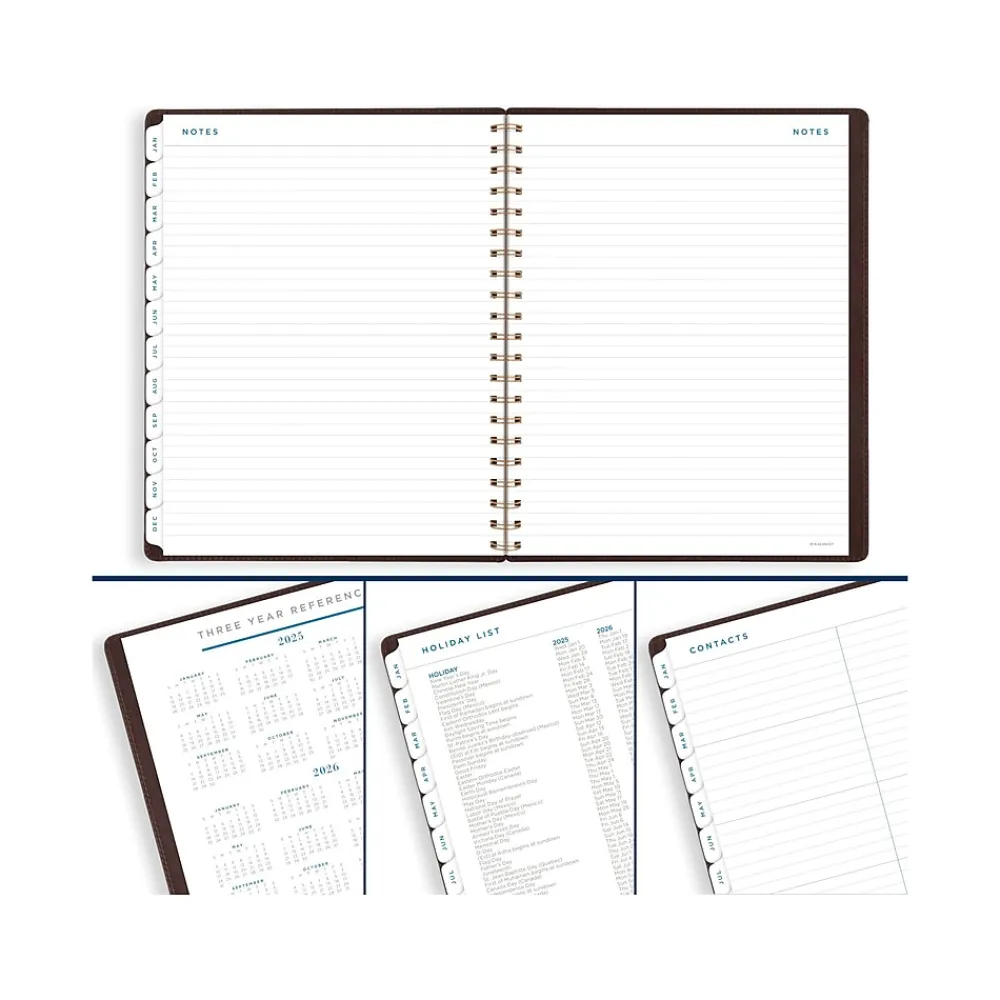 2025 Planners|AT-A-GLANCE 2025 Signature Collection 8.5" x 11" Weekly & Monthly Planner, Faux Leather Cover, Brown (YP905-09-25)