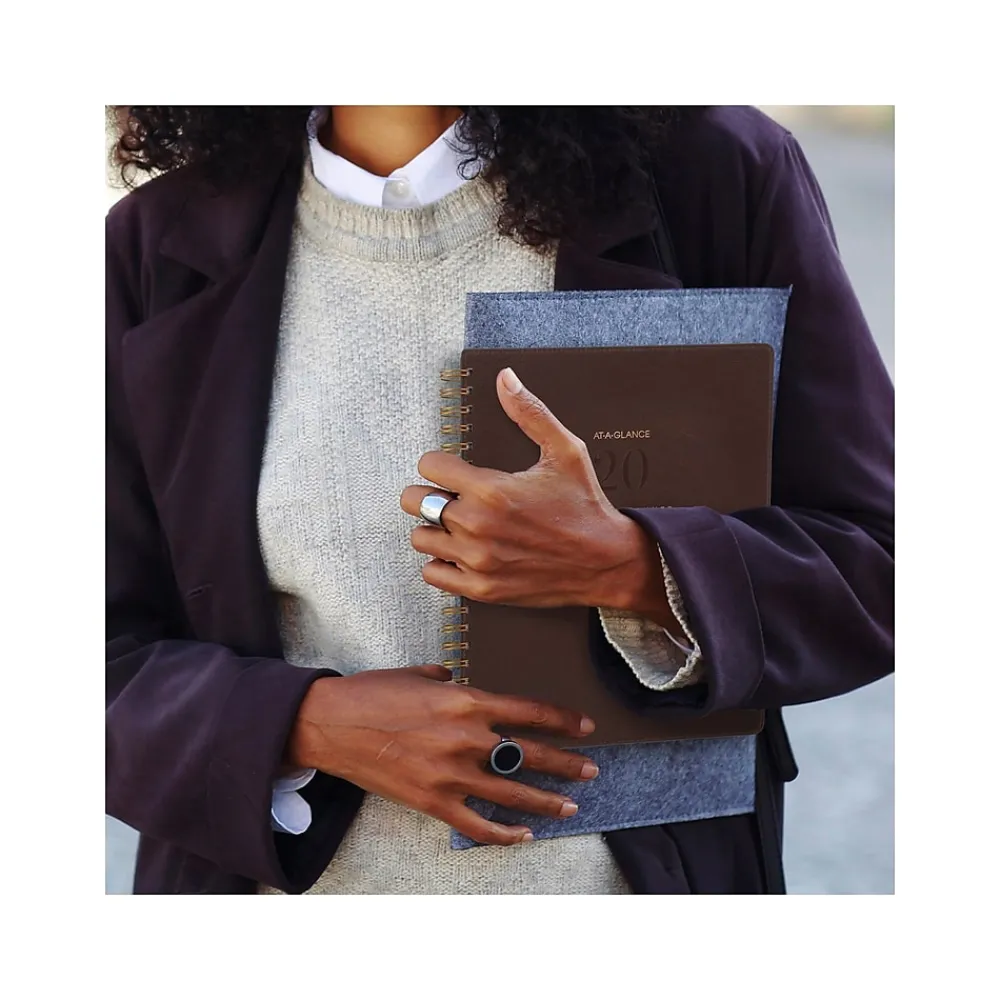 2025 Planners|AT-A-GLANCE 2025 Signature Collection 8.5" x 11" Weekly & Monthly Planner, Faux Leather Cover, Brown (YP905-09-25)