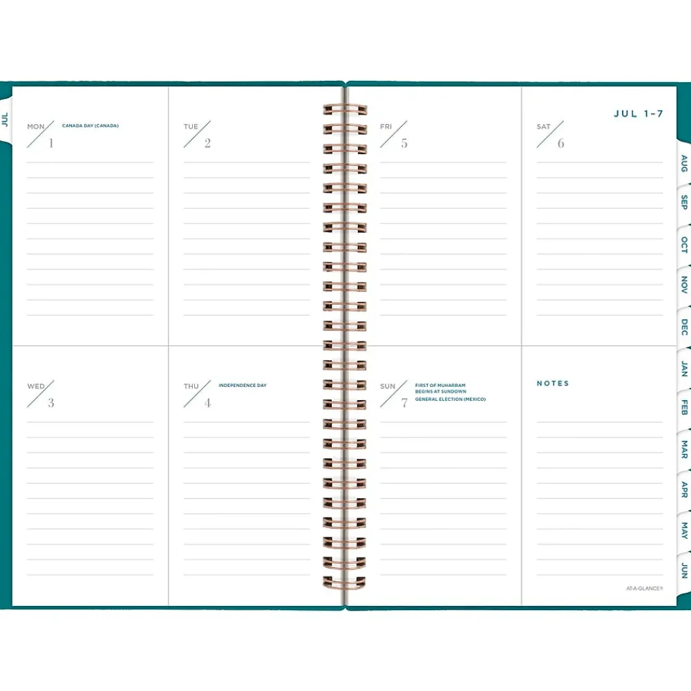 Academic Planners|AT-A-GLANCE 2024-2025 Signature Lite 5.5" x 8.5" Academic Weekly & Monthly Planner, Teal (YP20LA-12-25)