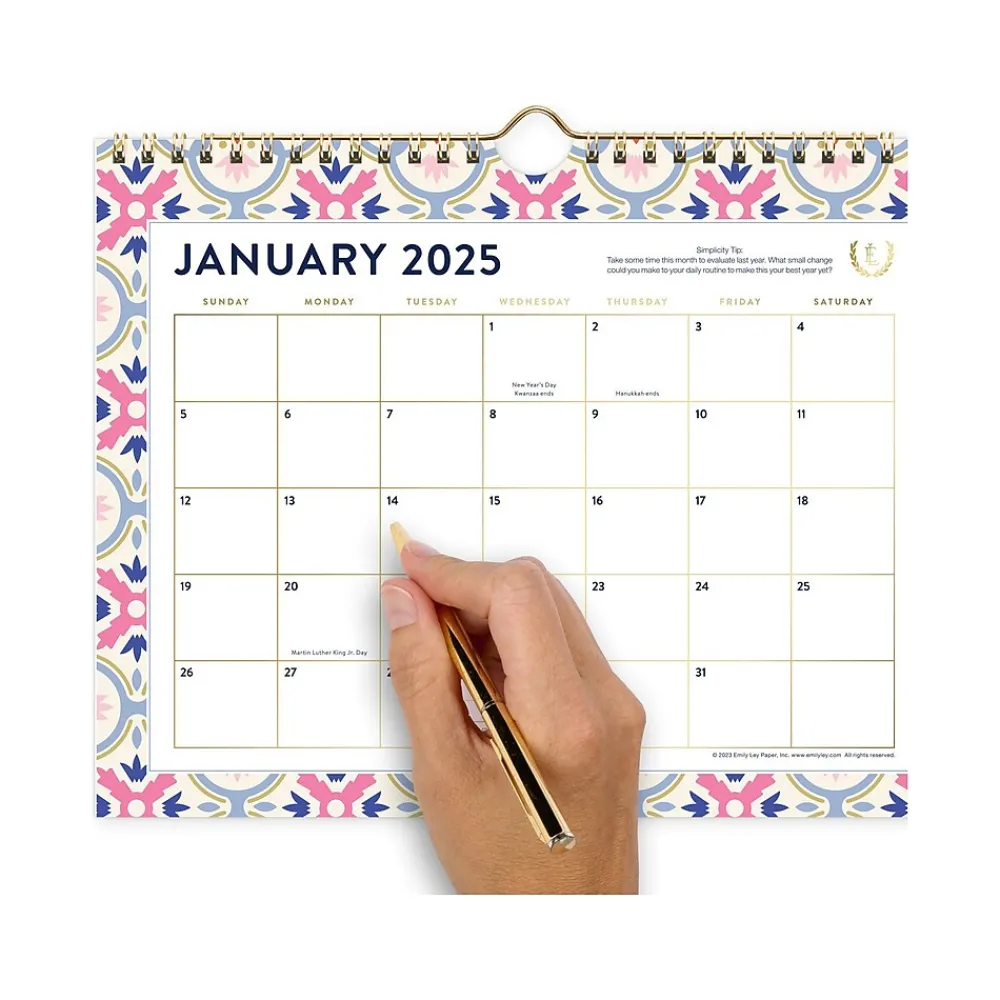 2025 Calendars|AT-A-GLANCE 2025 Simplified by Emily Ley Tile 11" x 8.5" Monthly Wall Calendar (EL35-709-25)