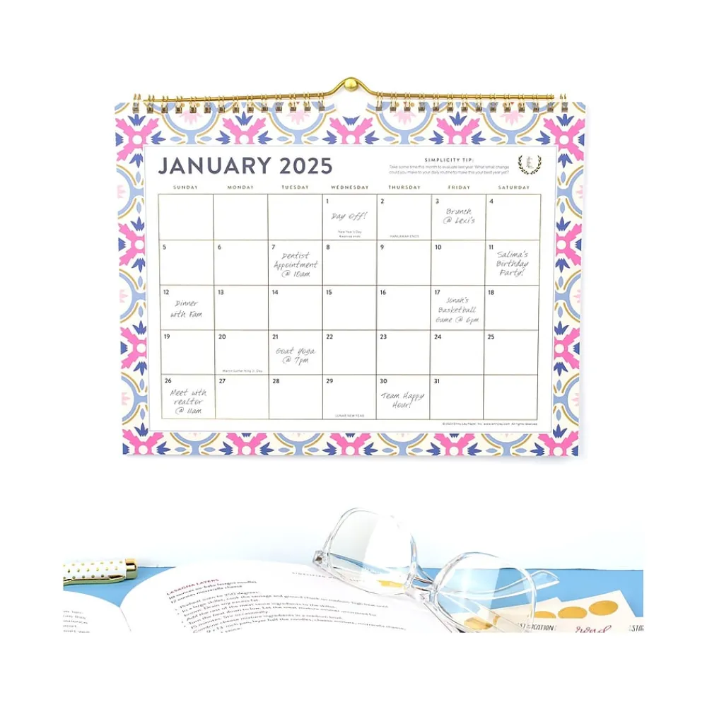 2025 Calendars|AT-A-GLANCE 2025 Simplified by Emily Ley Tile 11" x 8.5" Monthly Wall Calendar (EL35-709-25)