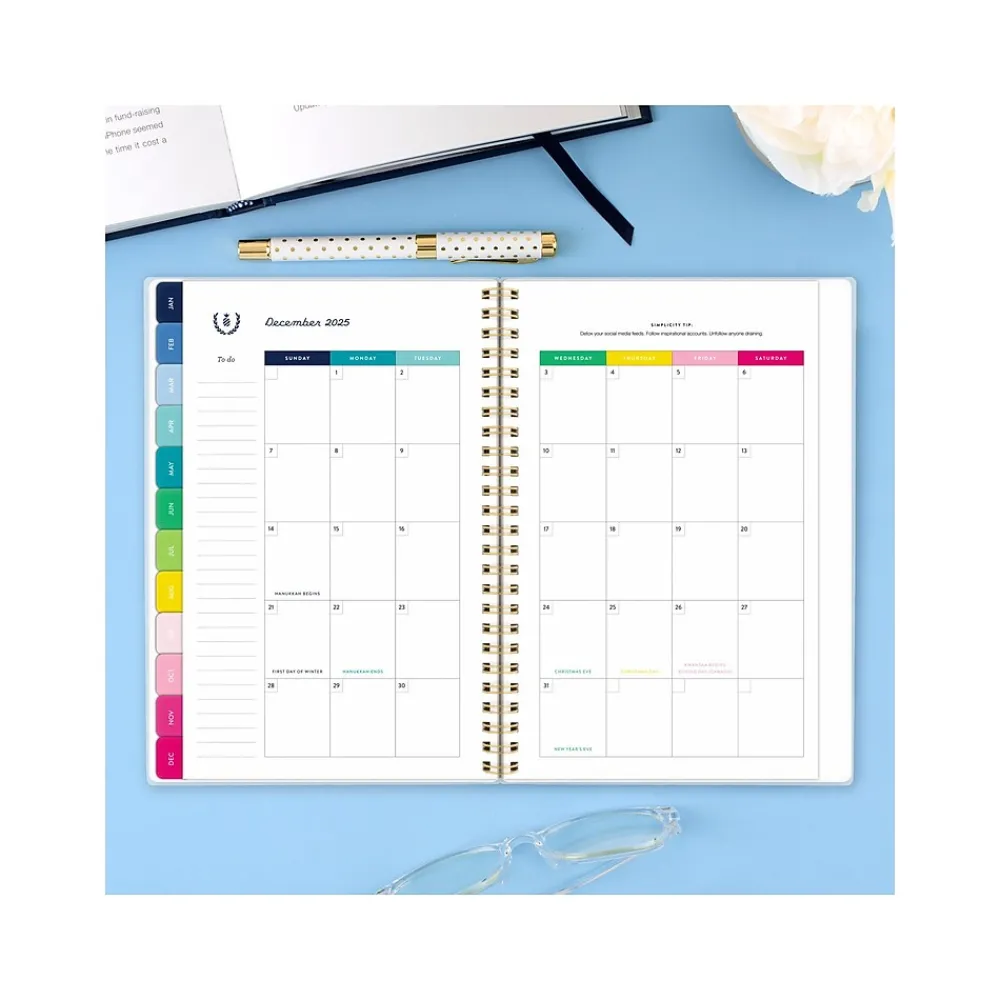 2025 Planners|AT-A-GLANCE 2025 Simplified by Emily Ley Tile 5.5" x 8.5" Weekly & Monthly Planner, Poly Cover, Multicolor (EL35-200-25)