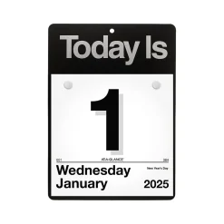 2025 Calendars|AT-A-GLANCE 2025 Today Is 6.63" x 9.13" Daily Wall Calendar, White/Black (K1-00-25)