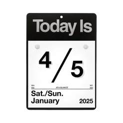 2025 Calendars|AT-A-GLANCE 2025 Today Is 6.63" x 9.13" Daily Wall Calendar, White/Black (K1-00-25)