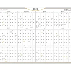 2025 Calendars|AT-A-GLANCE 2025 WallMates 24" x 18" Yearly Dry-Erase Wall Calendar, White/Gray (AW5060-28-25)