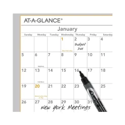 2025 Calendars|AT-A-GLANCE 2025 WallMates 24" x 18" Yearly Dry-Erase Wall Calendar, White/Gray (AW5060-28-25)