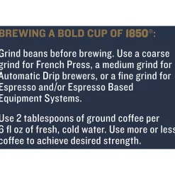 1850 Black Gold, Dark Roast Coffee, Whole Bean, 2-Pound (2550021522)