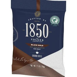 1850 Black Gold Ground Coffee, Fraction Pack, Dark Roast, 2.5 oz., 24/Carton (SMU02151)