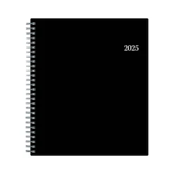 2025 Planners|Blue Sky 2025 8" x 10" Monthly Planner, Plastic Cover, Black (150853)