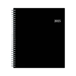 2025 Planners|Blue Sky 2025 8" x 10" Monthly Planner, Plastic Cover, Black (150844)