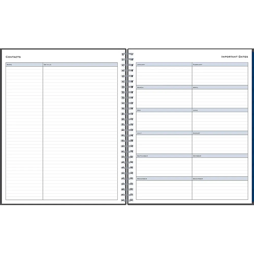 2025 Planners|Blue Sky 2025 8" x 10" Monthly Planner, Plastic Cover, Charcoal Gray (100011-25)