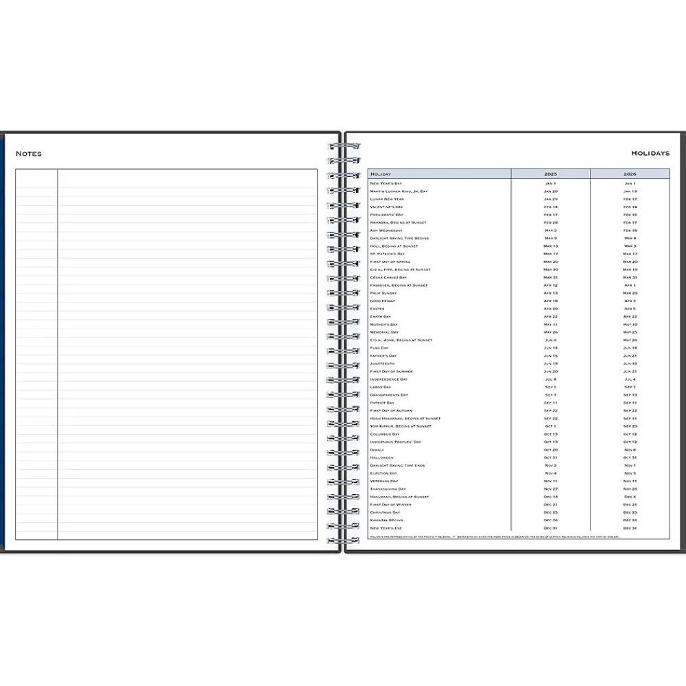 2025 Planners|Blue Sky 2025 8" x 10" Monthly Planner, Plastic Cover, Charcoal Gray (100011-25)