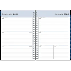 2025 Planners|Blue Sky 2025 5.88" x 8.63" Weekly & Monthly Planner, Plastic Cover, Black (148403)