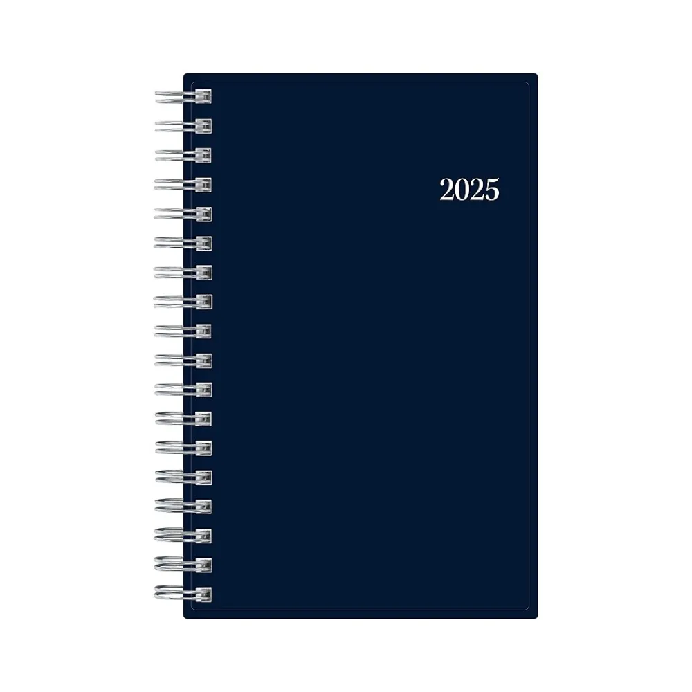 2025 Planners|Blue Sky 2025 3.63" x 6.13" Weekly & Monthly Planner, Plastic Cover, Navy Blue (148395)