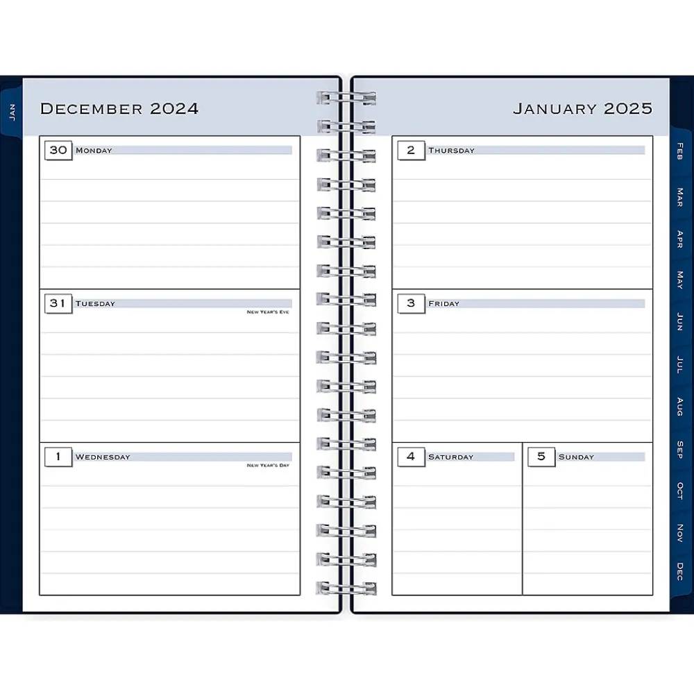 2025 Planners|Blue Sky 2025 3.63" x 6.13" Weekly & Monthly Planner, Plastic Cover, Navy Blue (148395)