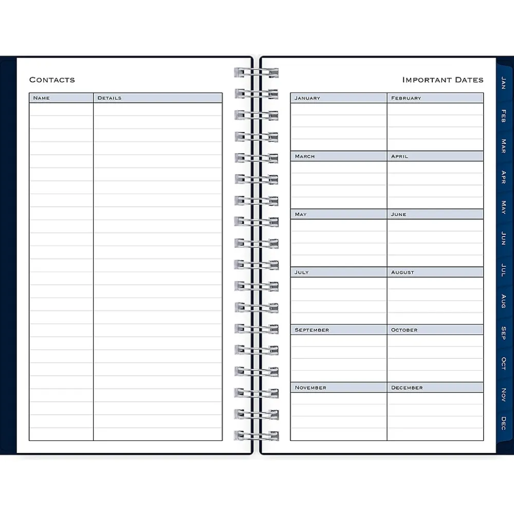 2025 Planners|Blue Sky 2025 3.63" x 6.13" Weekly & Monthly Planner, Plastic Cover, Navy Blue (148395)