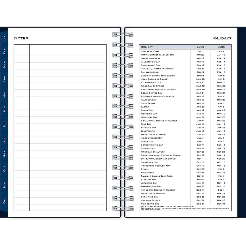 2025 Planners|Blue Sky 2025 3.63" x 6.13" Weekly & Monthly Planner, Plastic Cover, Navy Blue (148395)