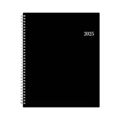 2025 Planners|Blue Sky 2025 8.5" x 11" Weekly & Monthly Appointment Book, Plastic Cover, Black (150849)