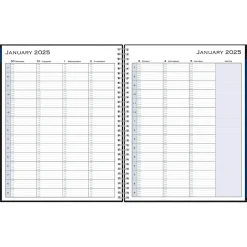 2025 Planners|Blue Sky 2025 8.5" x 11" Weekly & Monthly Appointment Book, Plastic Cover, Black (150848)