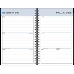 2025 Planners|Blue Sky 2025 5" x 8" Weekly & Monthly Appointment Book, Plastic Cover, Solid Black (150845)