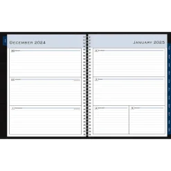2025 Planners|Blue Sky 2025 8.5" x 11" Weekly & Monthly Planner Portfolio, Faux Leather Cover, Black (148454)