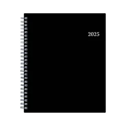 2025 Planners|Blue Sky 2025 7" x 9" Weekly & Monthly Appointment Book, Plastic Cover, Black (150846)