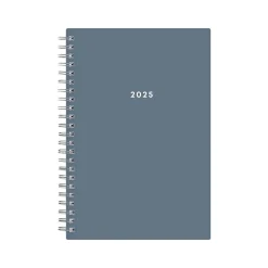 2025 Planners|Blue Sky 2025 5" x 8" Weekly & Monthly Planner, Plastic Cover, Steel Blue (152237)