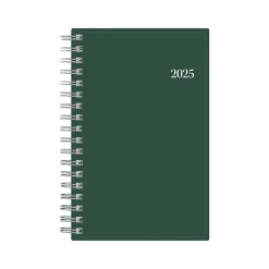 2025 Planners|Blue Sky 2025 3.63" x 6.13" Weekly & Monthly Planner, Plastic Cover, Deep Forest Green (147967)