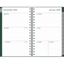 2025 Planners|Blue Sky 2025 3.63" x 6.13" Weekly & Monthly Planner, Plastic Cover, Deep Forest Green (147967)