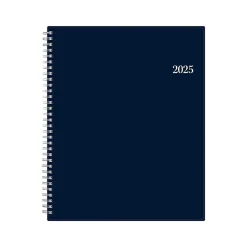 2025 Planners|Blue Sky 2025 8.5" x 11" Weekly & Monthly Planner, Plastic Cover, Navy (147971)