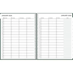 2025 Planners|Blue Sky 2025 8.5" x 11" Weekly & Monthly Appointment Book, Plastic Cover, Deep Forest Green (147963)