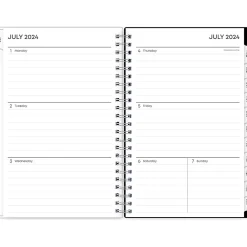 Academic Planners|Blue Sky 2024-2025 Analeis 5" x 8" Academic Weekly & Monthly Planner, Plastic Cover, White/Black (130608-A25)
