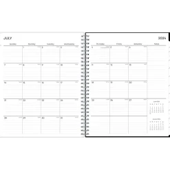 Academic Planners|Blue Sky 2024-2025 Analeis 8" x 10" Academic Monthly Planner, Plastic Cover, White/Black (130613-A25)