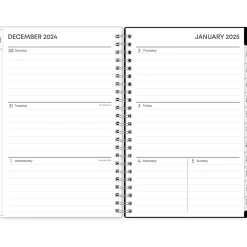 2025 Planners|Blue Sky 2025 Analeis 5" x 8" Weekly & Monthly Planner, Plastic Cover, White/Black (100003-25)