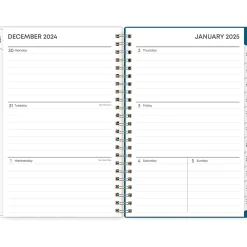 2025 Planners|Blue Sky 2025 Bakah Blue 5" x 8" Weekly & Monthly Planner, Plastic Cover, White/Blue (137260-25)