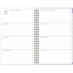 Academic Planners|Blue Sky 2024-2025 Belinda Selene Sienna Lilac 5" x 8" Academic Weekly & Monthly Planner, Plastic Cover, Purple/White