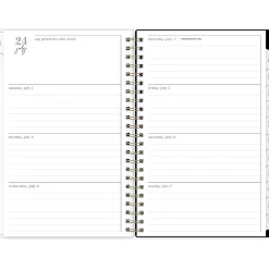 Academic Planners|Blue Sky 2024-2025 Belinda Selene Lucy 5" x 8" Academic Weekly & Monthly Planner, Plastic Cover, Black/Pink (149819)