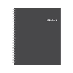 Academic Planners|Blue Sky 2024-2025 Collegiate 8.5" x 11" Academic Weekly & Monthly Planner, Plastic Cover, Gray (100135-A25)