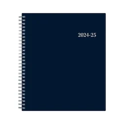 Academic Planners|Blue Sky 2024-2025 Collegiate 8" x 10" Academic Monthly Planner, Plastic Cover, Navy (148674-A25)