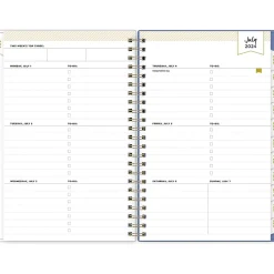 Academic Planners|Blue Sky 2024-2025 Day Designer Blurred Spring Lilac 5" x 8" Academic Weekly & Monthly Planner, Plastic Cover, Multicolor
