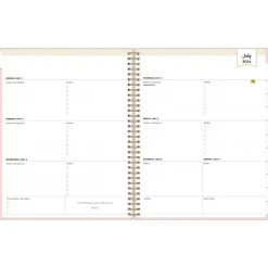 Academic Planners|Blue Sky 2024-2025 Day Designer Blush 8.5" x 11" Academic Weekly & Monthly Planner, Plastic Cover, Pink (144859)