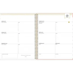 Academic Planners|Blue Sky 2024-2025 Day Designer Casa Bella 8.5" x 11" Academic Weekly & Monthly Planner, Plastic Cover, Coral/White (149832)